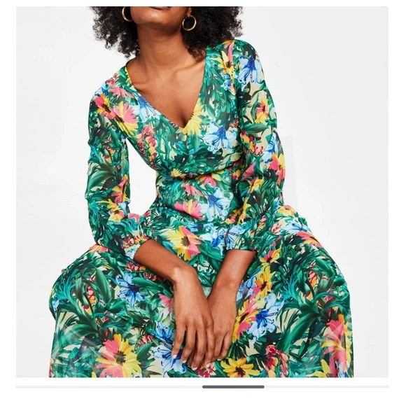 long sleeve maxi dress light blue HH568X-S1